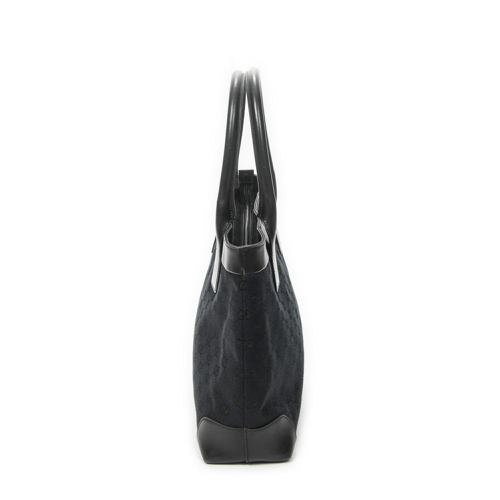 Gucci Zip Shopping Tote Black GG Canvas — view 3