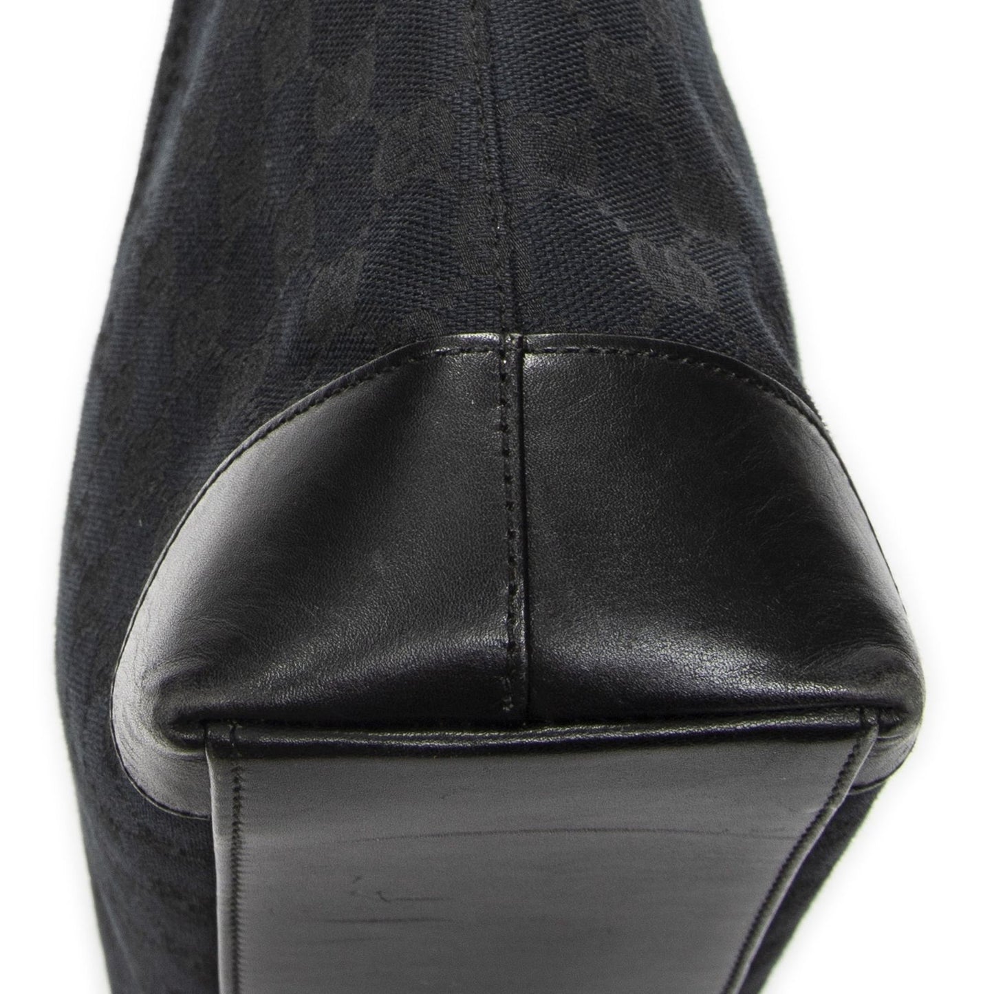 Gucci Zip Shopping Tote Black GG Canvas — view 8