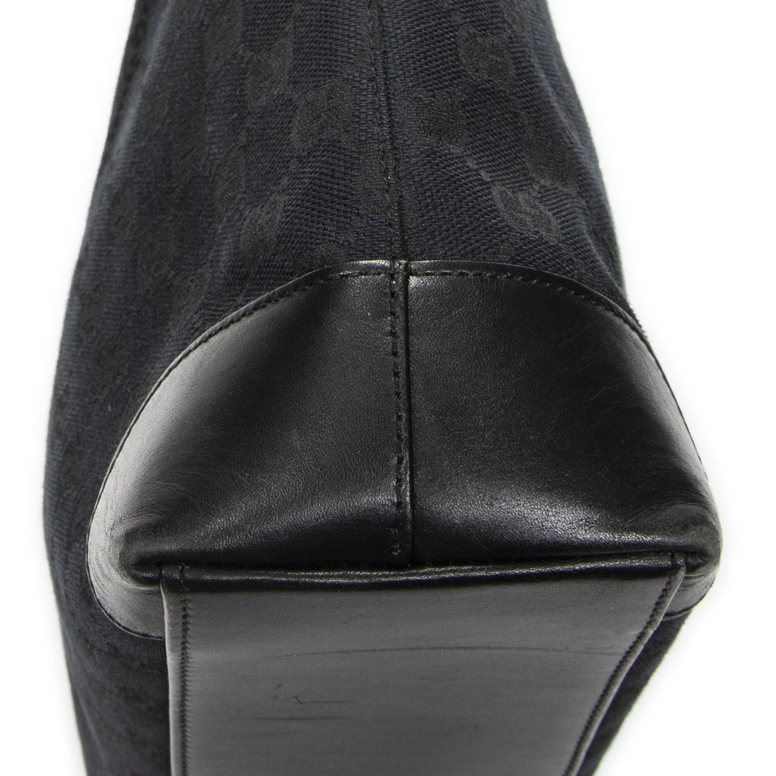 Gucci Zip Shopping Tote Black GG Canvas — view 8