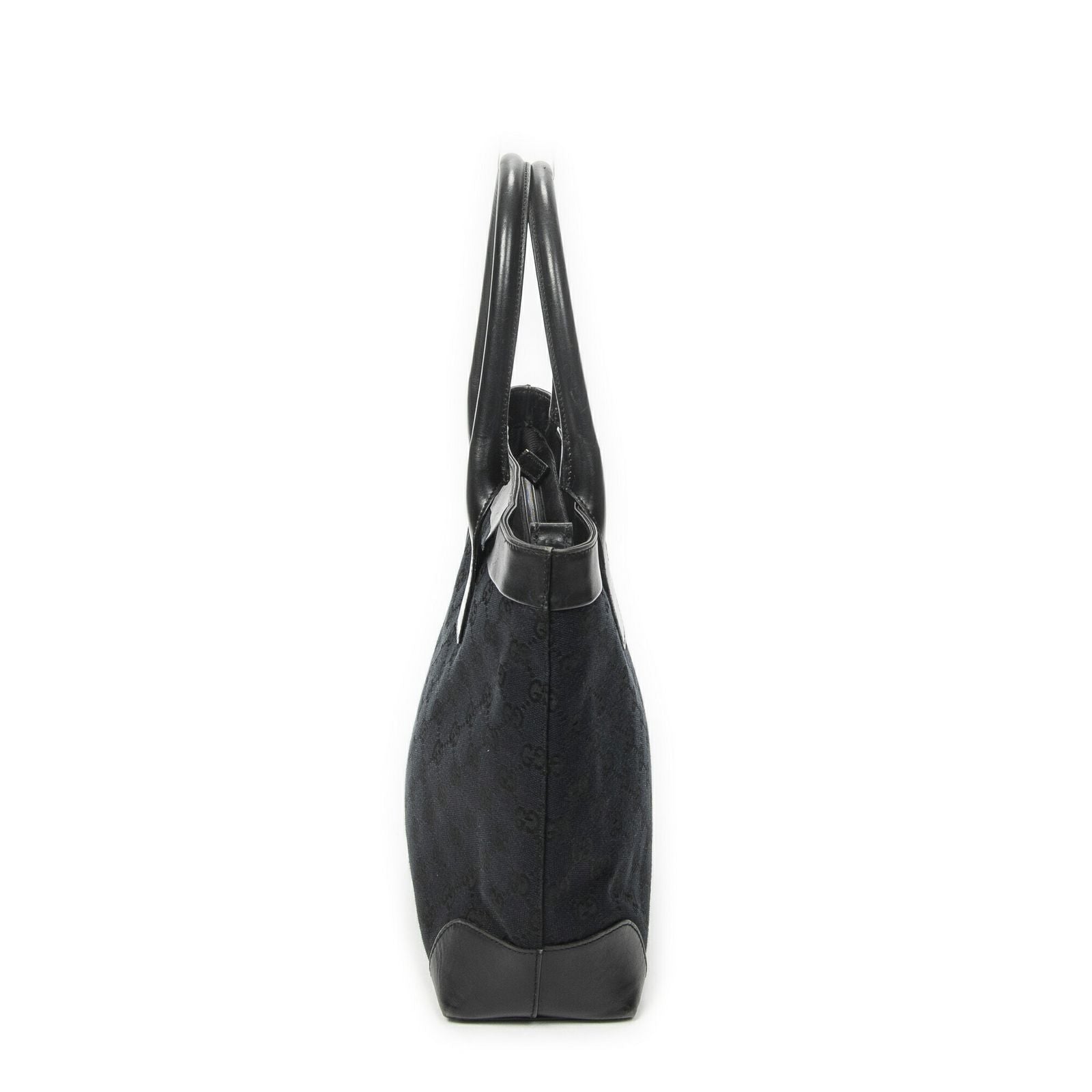 Gucci Zip Shopping Tote Black GG Canvas — view 4
