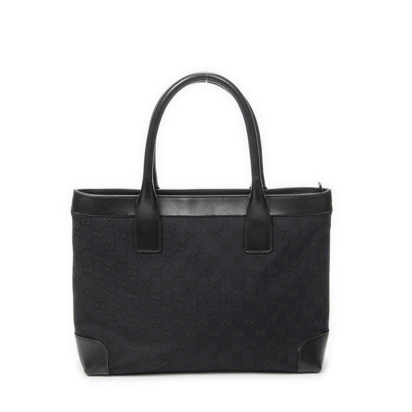 Gucci Zip Shopping Tote Black GG Canvas — view 5