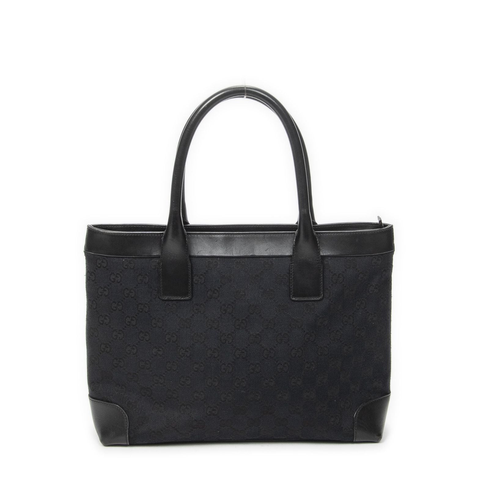 Gucci Zip Shopping Tote Black GG Canvas — view 5