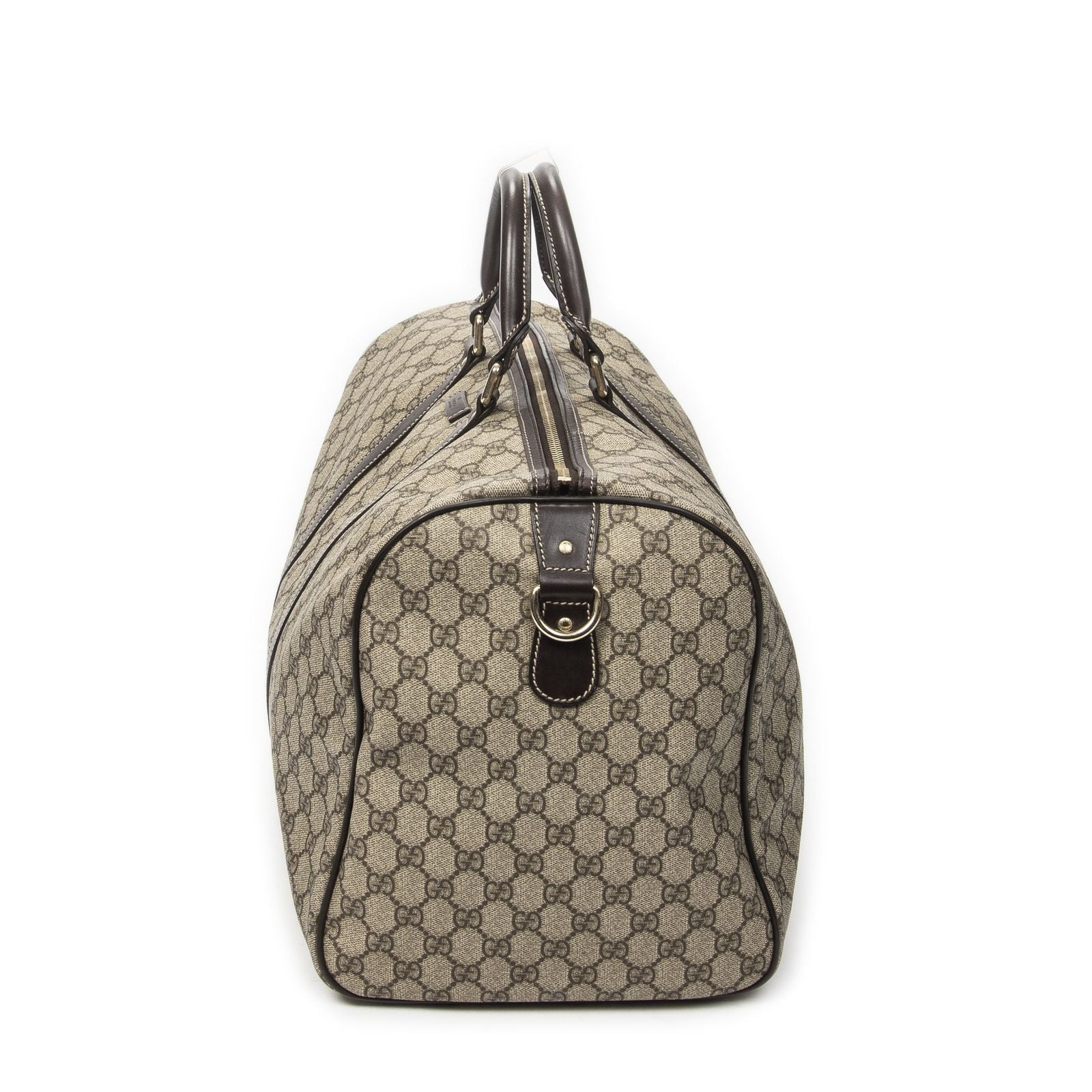 Gucci Medium Duffle Boston Beige Brown Supreme Canvas — view 3