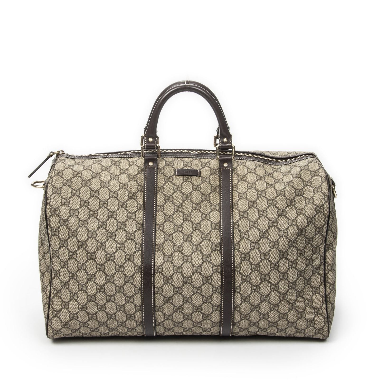 Gucci Medium Duffle Boston Beige Brown Supreme Canvas