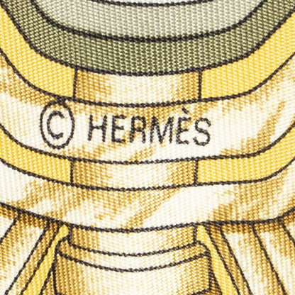 Hermes Scarf Yellow Green Blue Silk — view 4