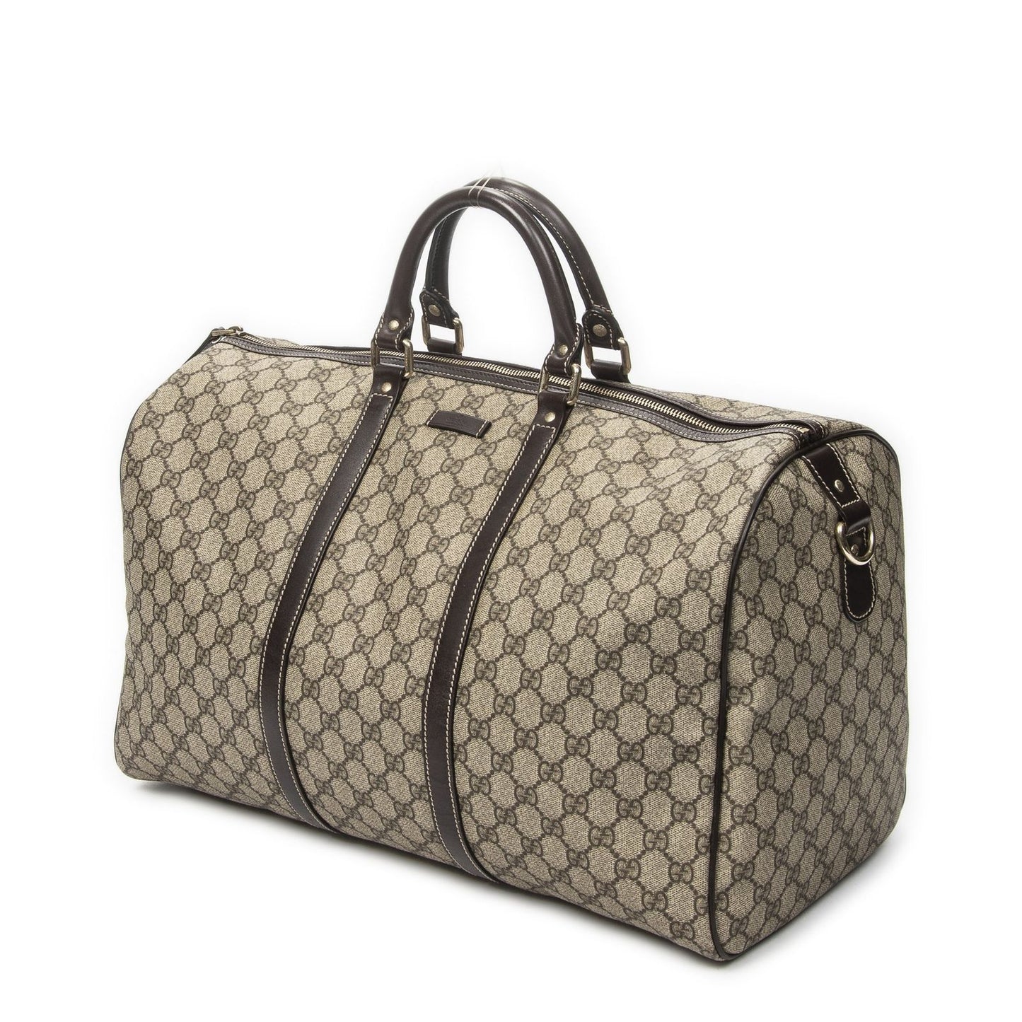 Gucci Medium Duffle Boston Beige Brown Supreme Canvas — view 2
