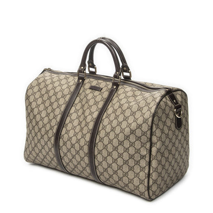 Gucci Medium Duffle Boston Beige Brown Supreme Canvas — view 2
