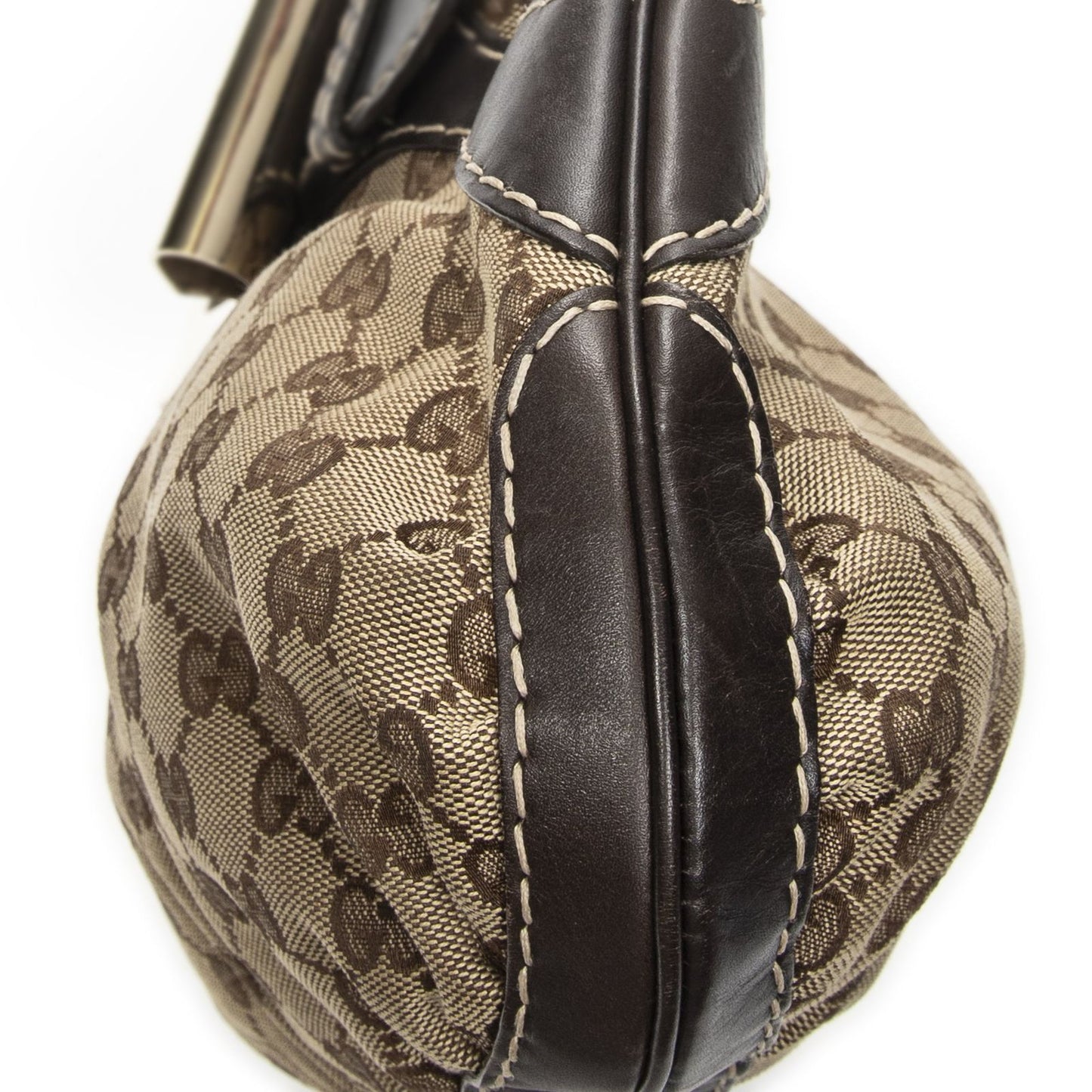 Gucci GG Queen Bow Hobo Beige Brown Canvas — view 8