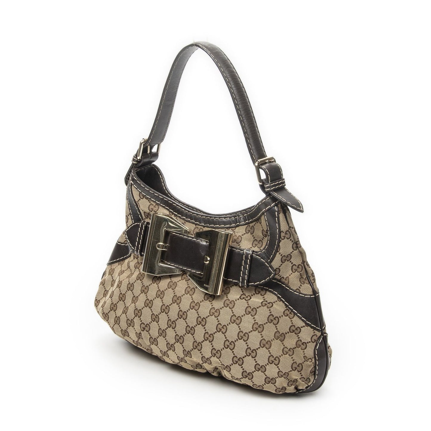 Gucci GG Queen Bow Hobo Beige Brown Canvas — view 2