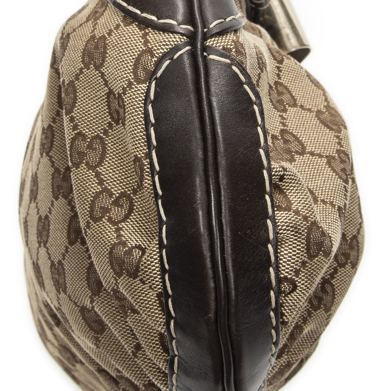Gucci GG Queen Bow Hobo Beige Brown Canvas — view 7