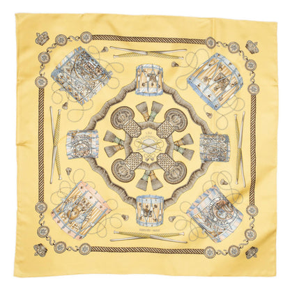 Hermes Scarf Brown Blue Silk — view 2