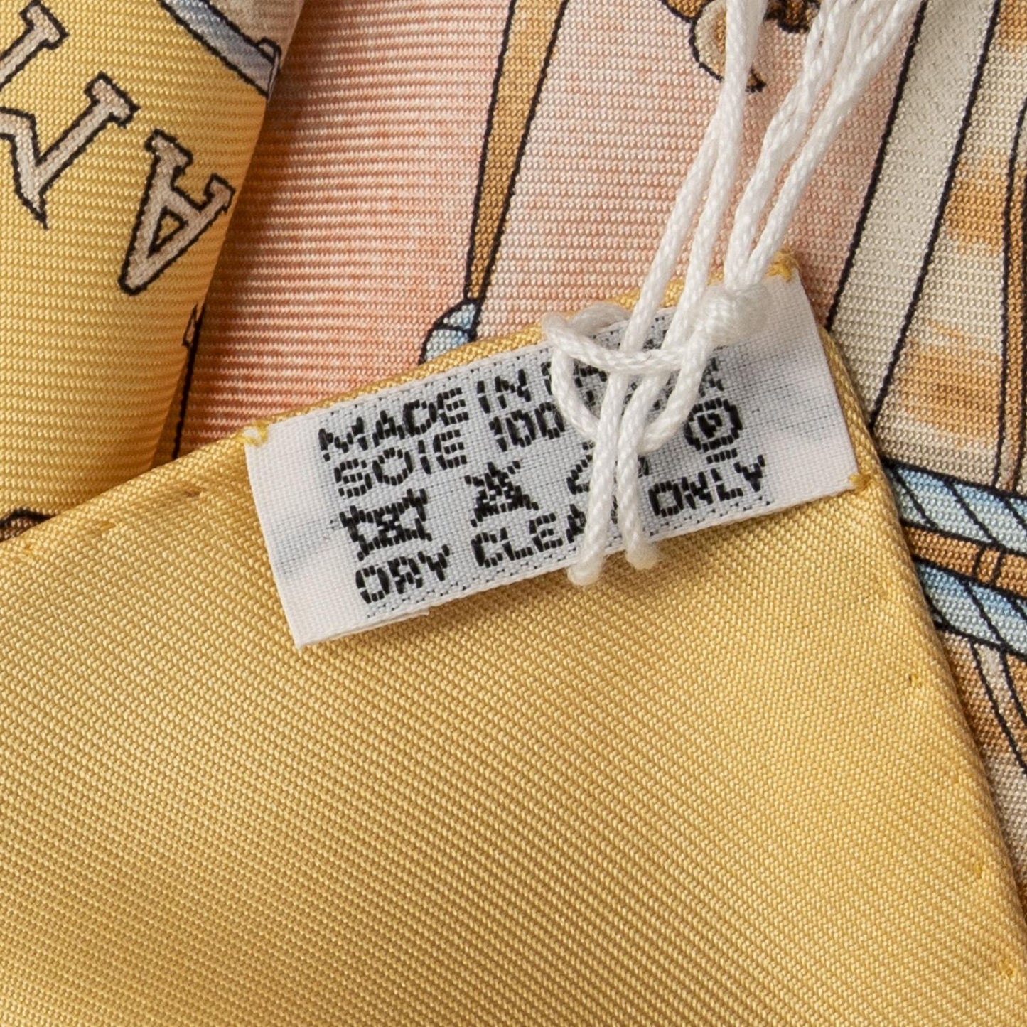 Hermes Scarf Brown Blue Silk — view 5