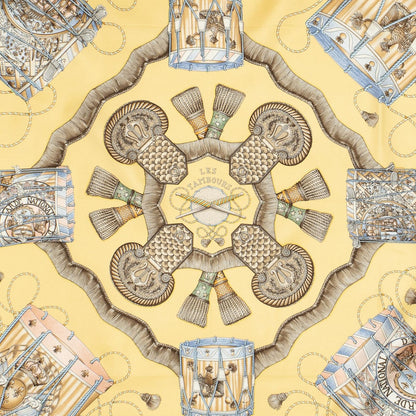 Hermes Scarf Brown Blue Silk — view 3