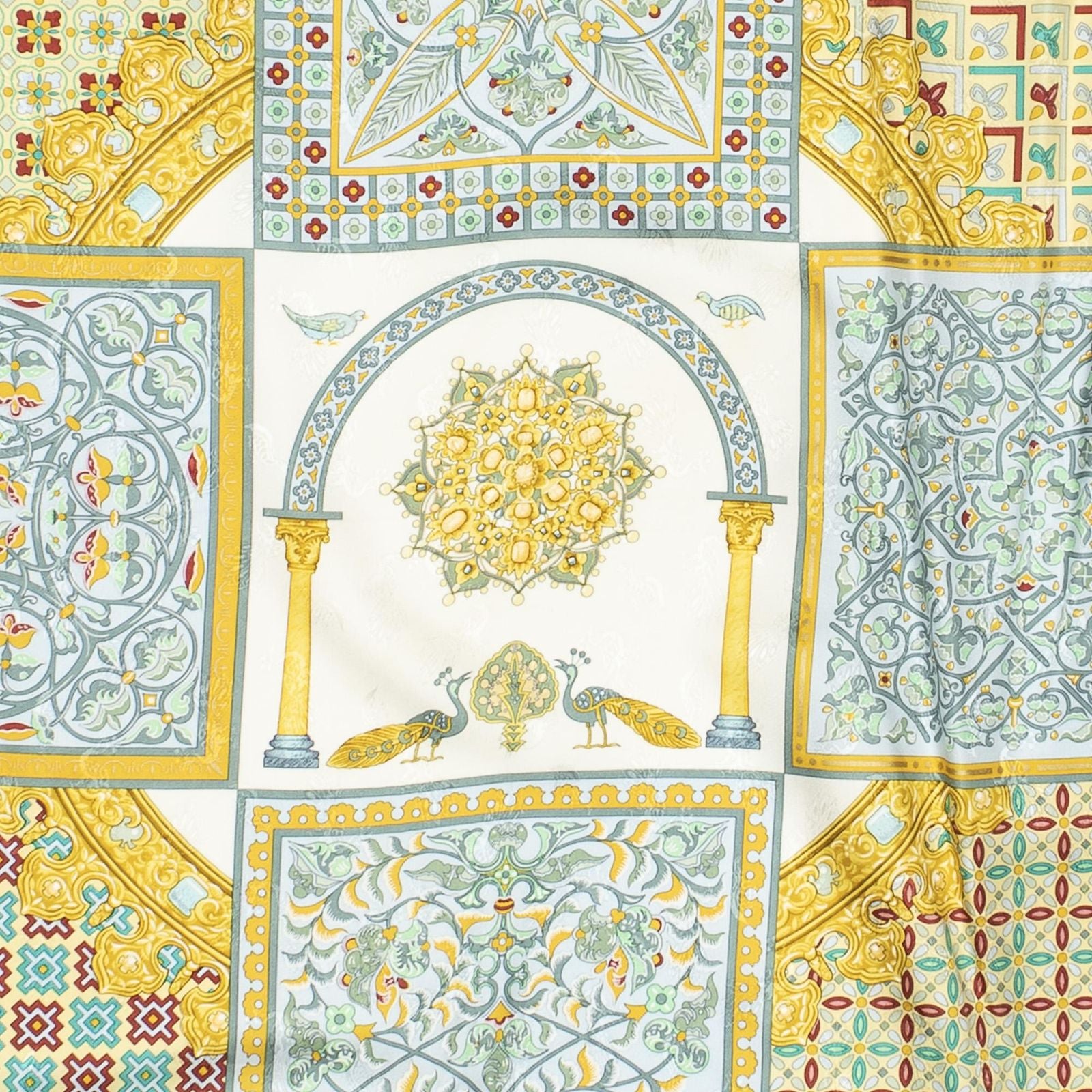 Hermes Scarf Ivory Green 100% Jacquard Silk — view 3