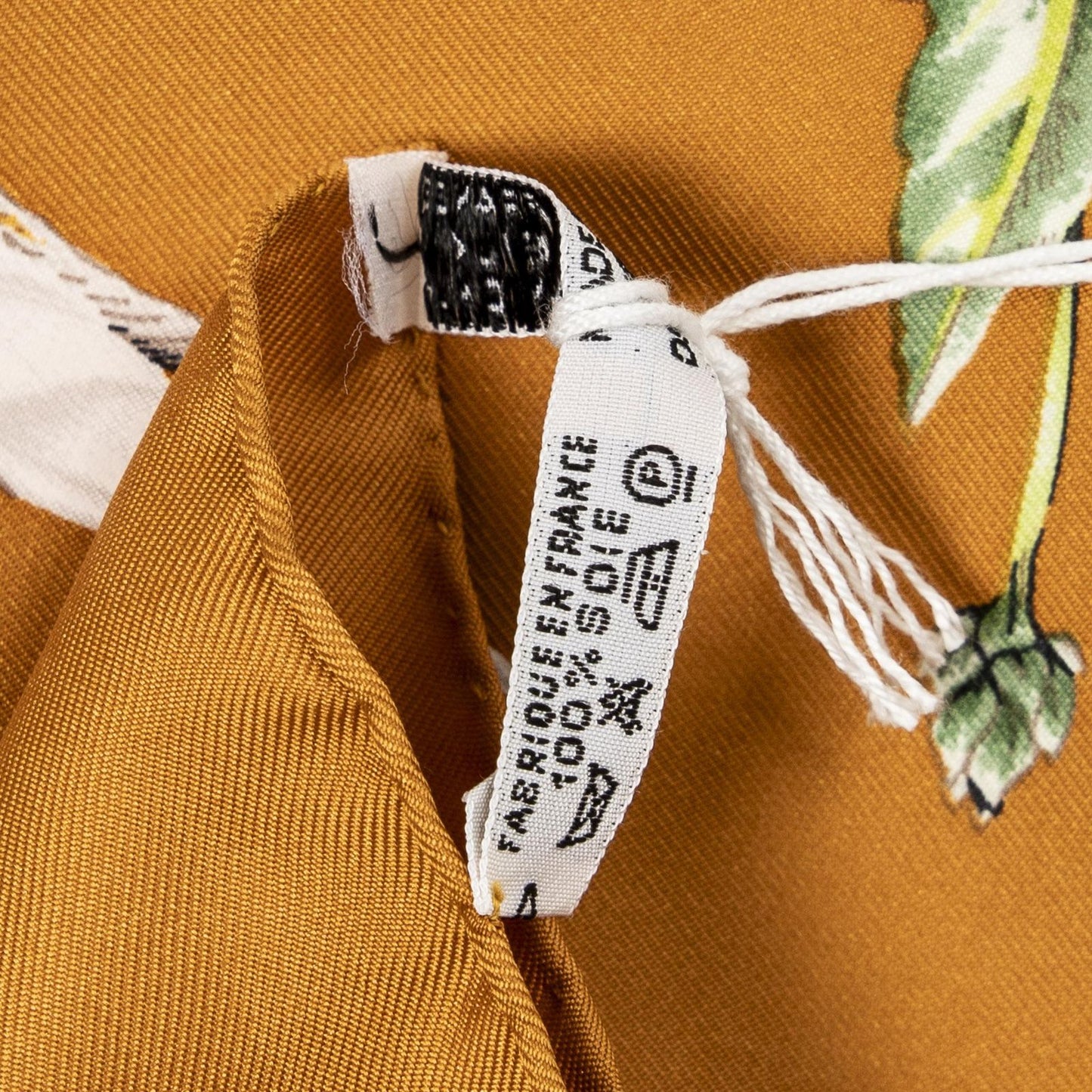 Hermes Scarf Brown Ivory Green Silk — view 5