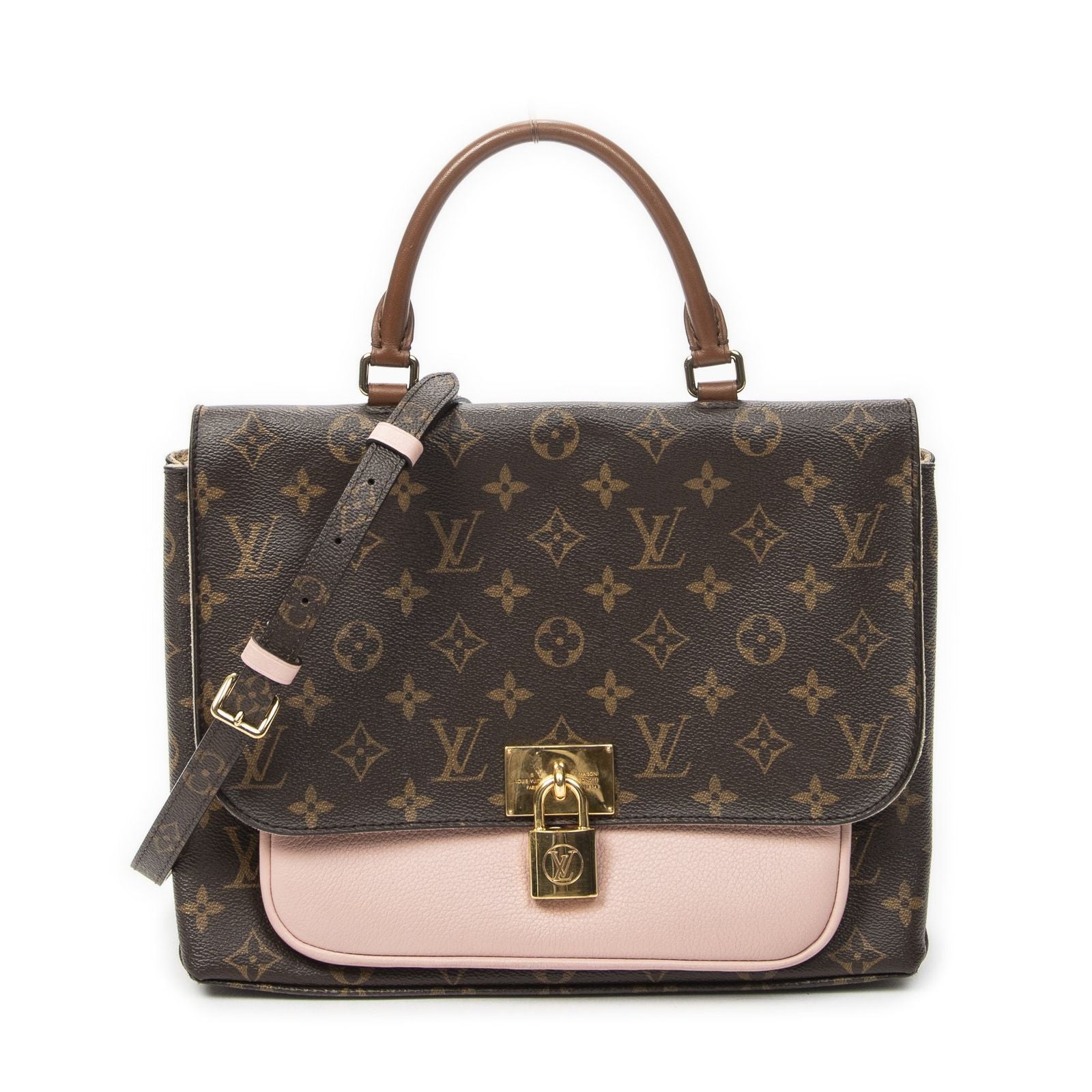 Louis Vuitton Marignan Pink Brown Monogram Canvas Messenger