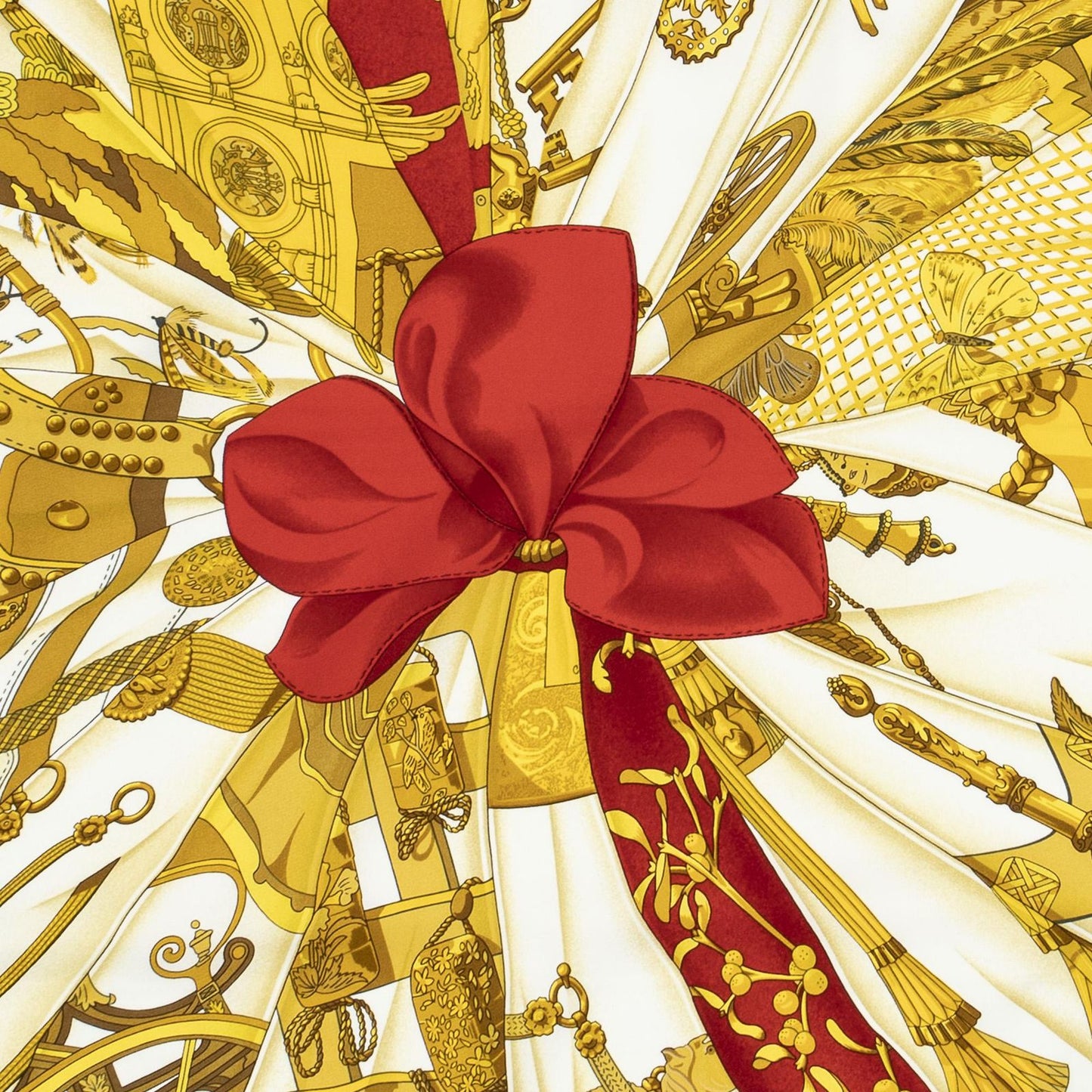Hermes Scarf Gold Black Twill Silk — view 3