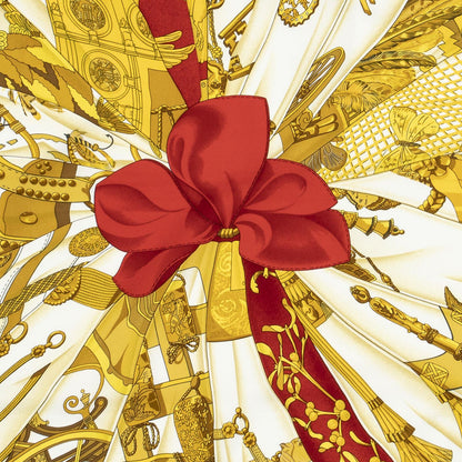 Hermes Scarf Gold Black Twill Silk — view 3