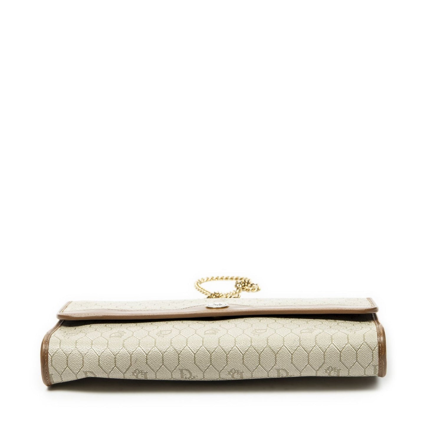 Dior Vintage Flap Clutch Beige Brown Honeycomb Canvas — view 6