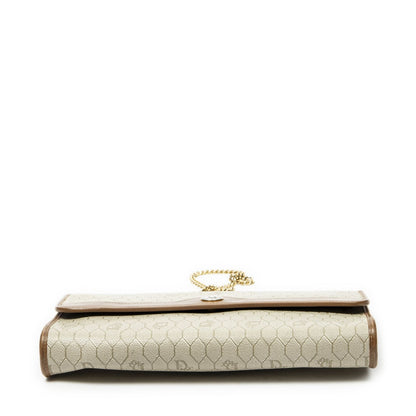 Dior Vintage Flap Clutch Beige Brown Honeycomb Canvas — view 6