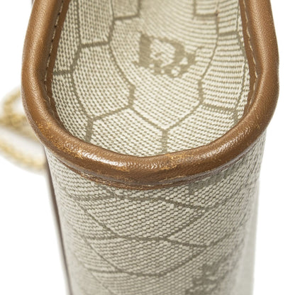 Dior Vintage Flap Clutch Beige Brown Honeycomb Canvas — view 8