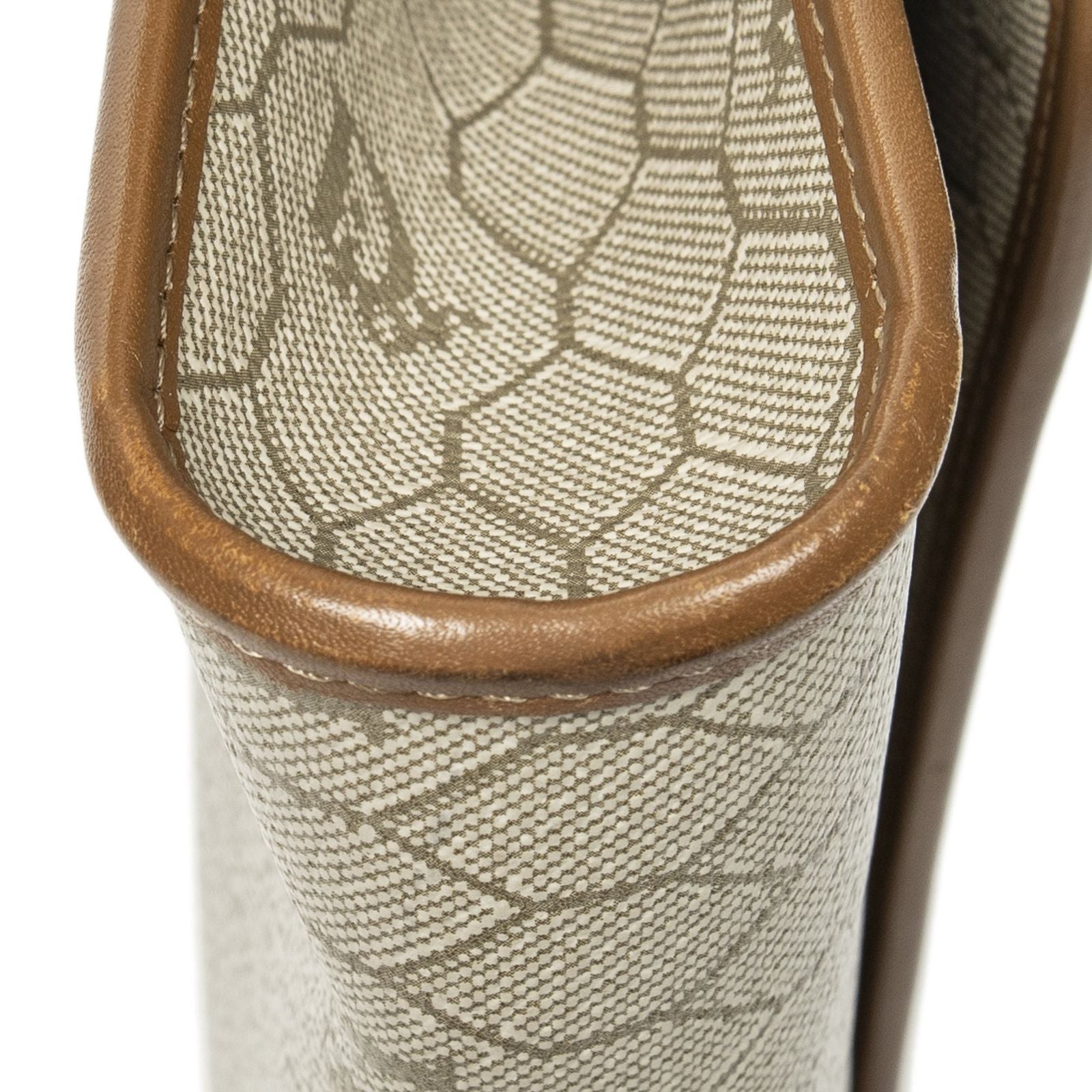 Dior Vintage Flap Clutch Beige Brown Honeycomb Canvas — view 7