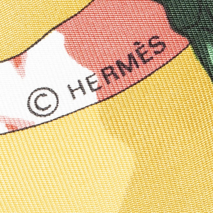 Hermes Scarf Orange Green Red Silk — view 4