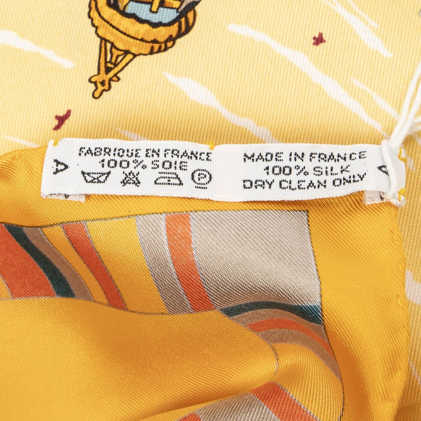 Hermes Scarf Orange Green Red Silk — view 5