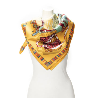 Hermes Scarf Orange Green Red Silk