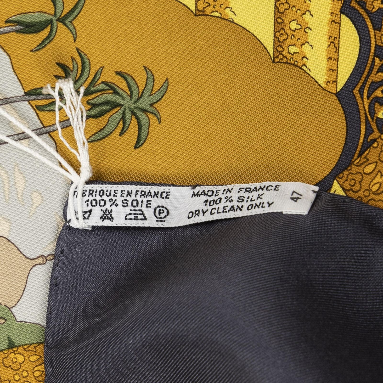 Hermes Scarf Navy Gold Red Silk — view 5