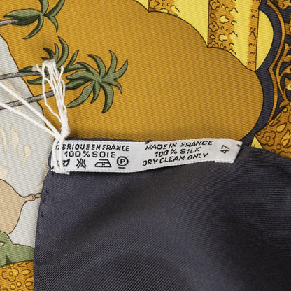 Hermes Scarf Navy Gold Red Silk — view 5