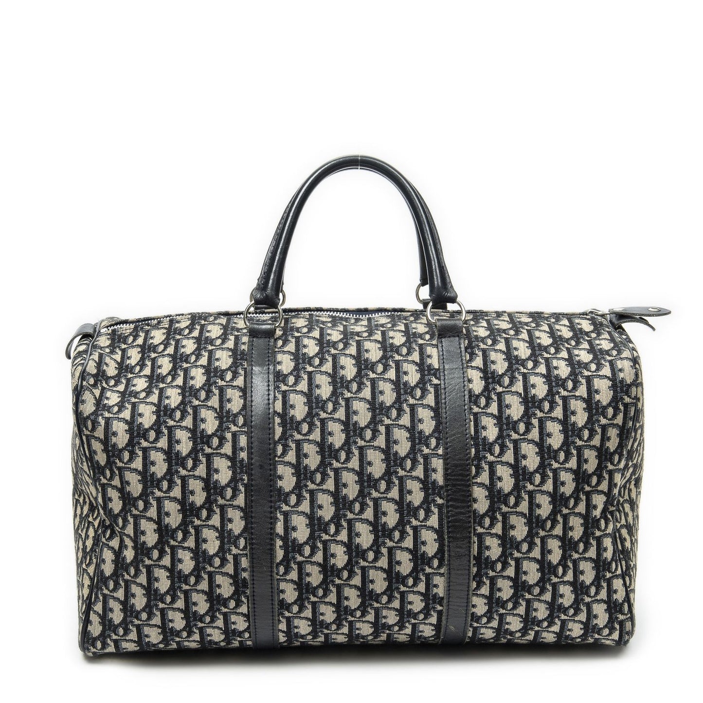 Dior Vintage Boston Navy Beige Trotter Pattern Canvas Shoulder — view 5