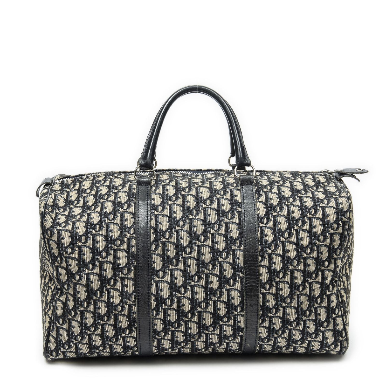 Dior Vintage Boston Navy Beige Trotter Pattern Canvas Shoulder — view 5