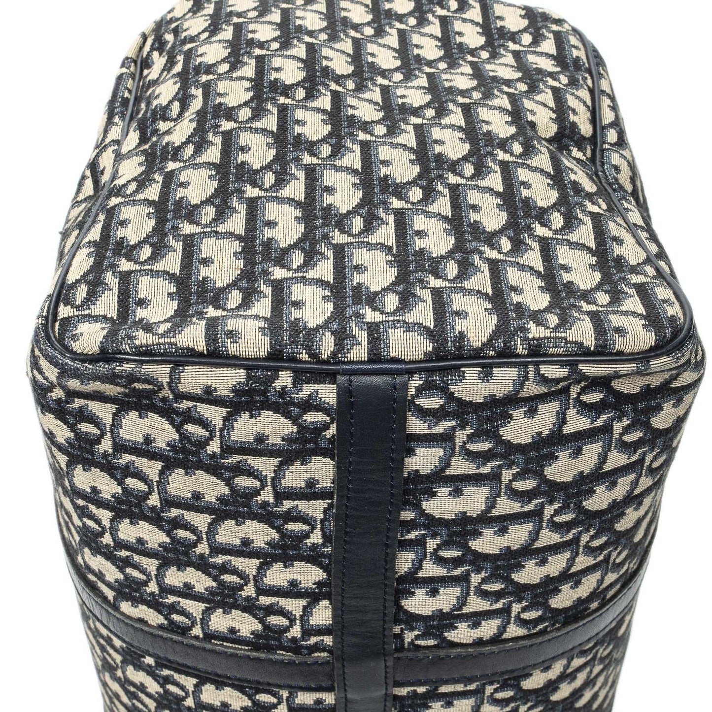 Dior Vintage Boston Navy Beige Trotter Pattern Canvas Shoulder — view 7