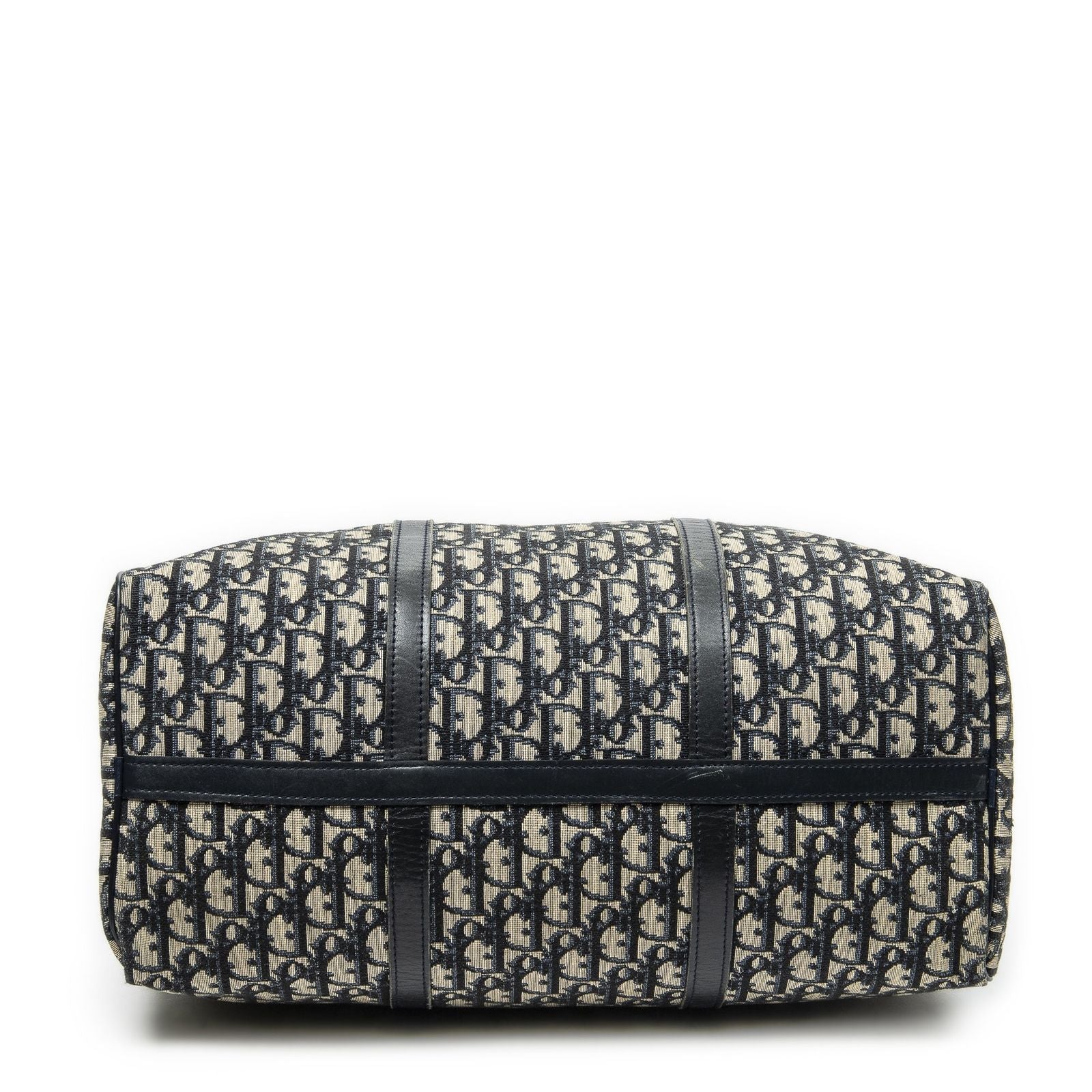 Dior Vintage Boston Navy Beige Trotter Pattern Canvas Shoulder — view 6