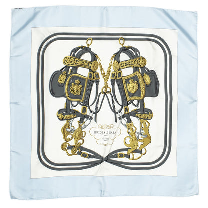 Hermes Scarf Light Blue Gray Twill Silk — view 2