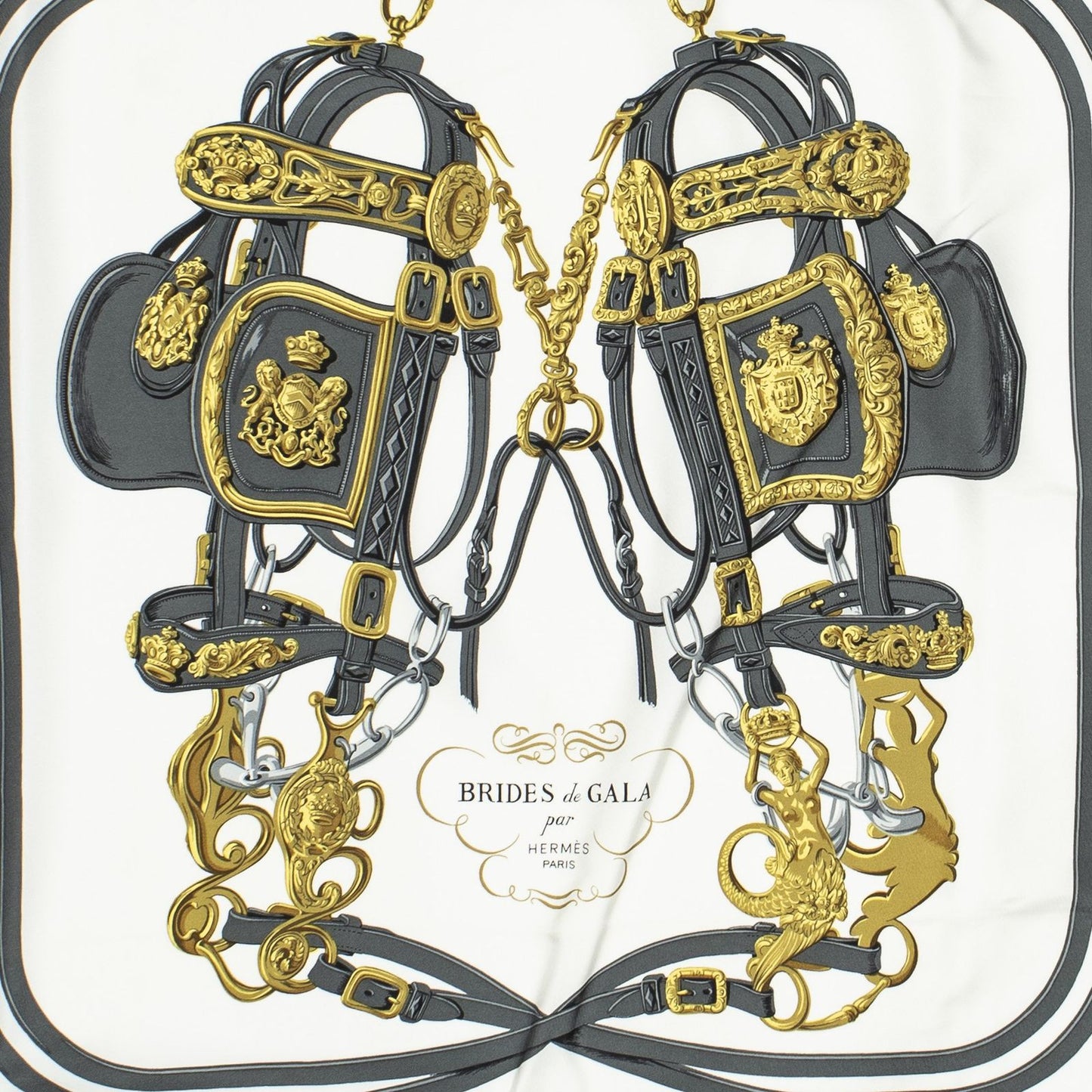 Hermes Scarf Light Blue Gray Twill Silk — view 3