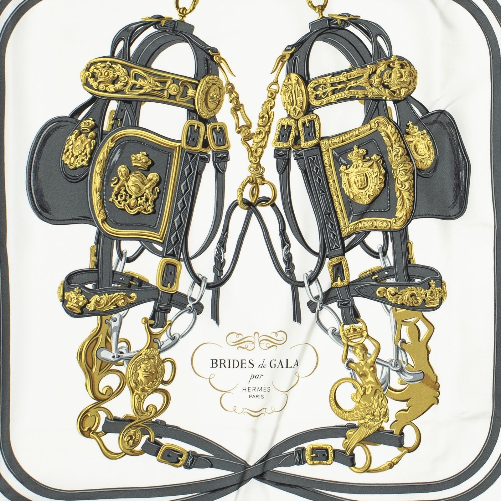 Hermes Scarf Light Blue Gray Twill Silk — view 3