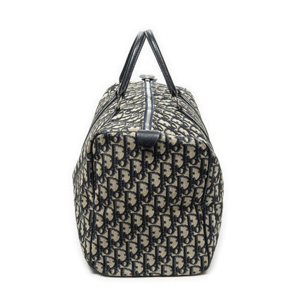 Dior Vintage Boston Navy Beige Trotter Pattern Canvas Shoulder — view 3