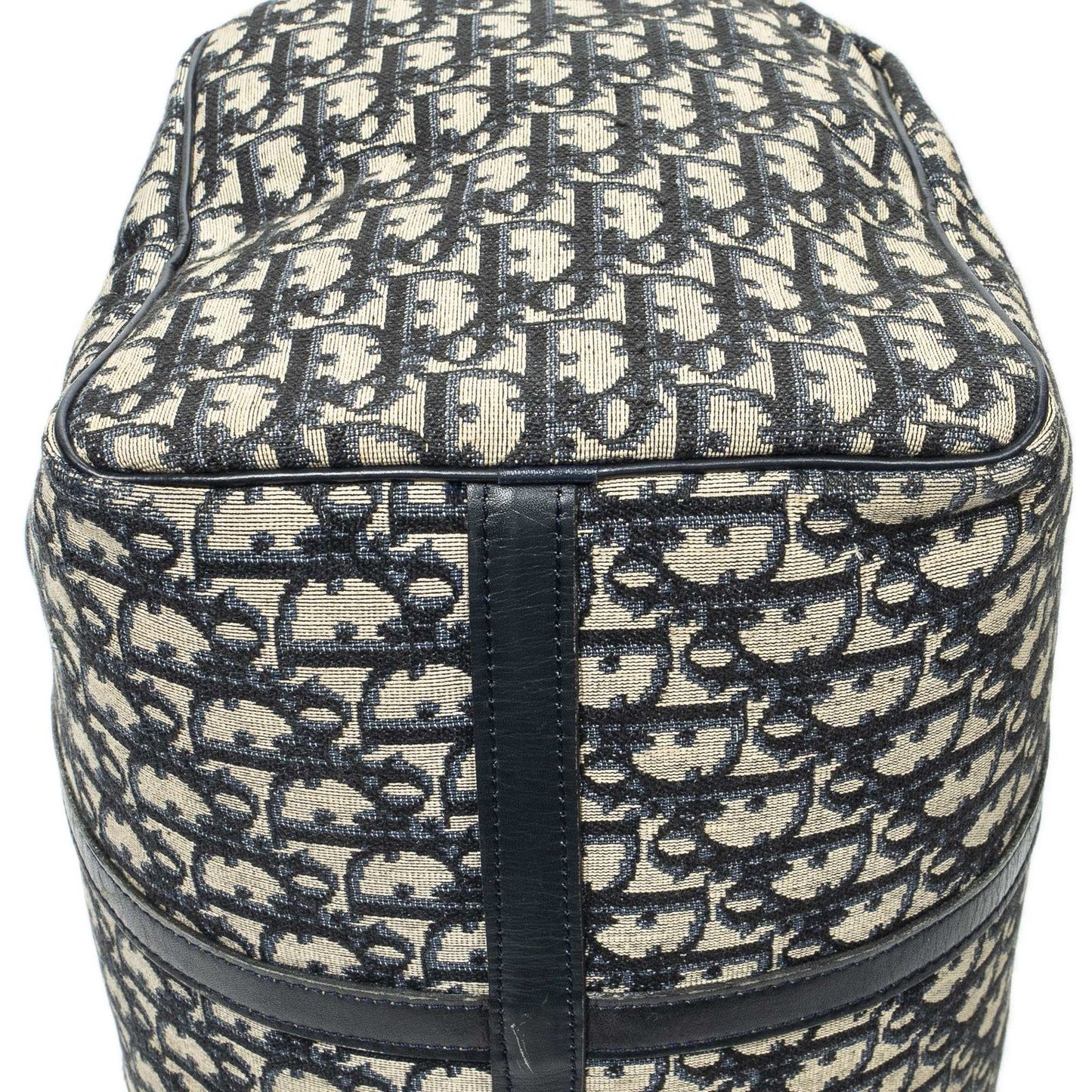 Dior Vintage Boston Navy Beige Trotter Pattern Canvas Shoulder — view 8