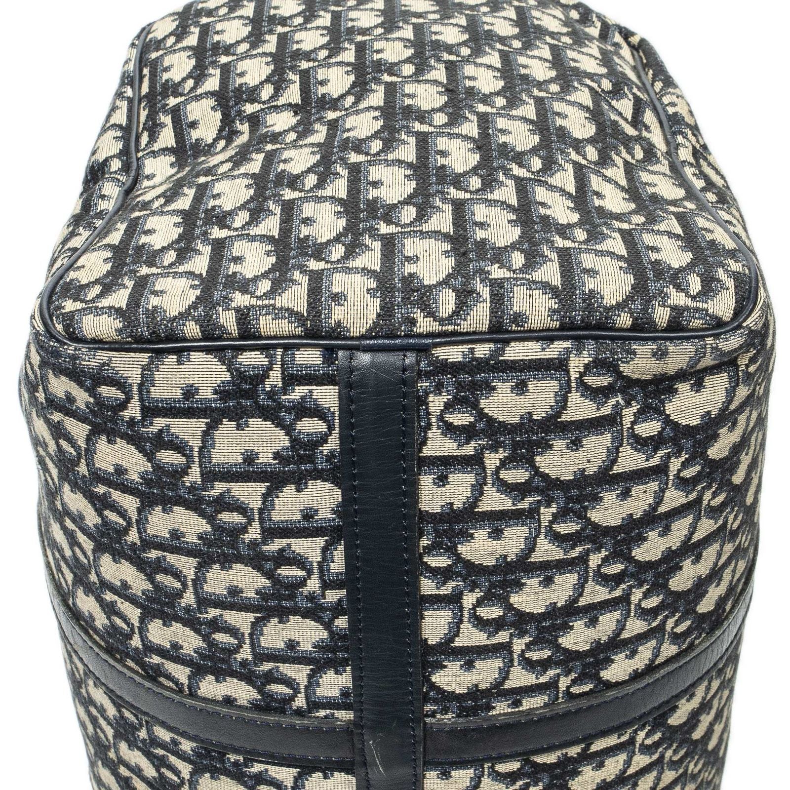 Dior Vintage Boston Navy Beige Trotter Pattern Canvas Shoulder — view 8