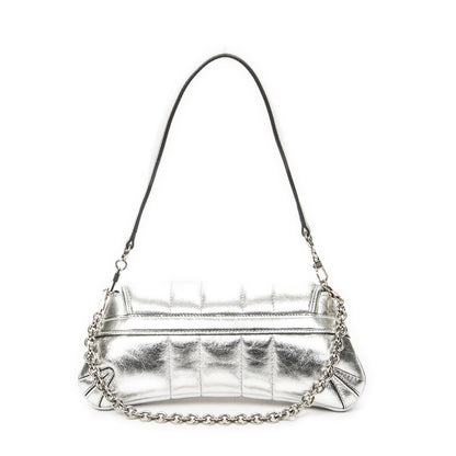 Gucci Small Horsebit Clutch Metallic Silver Calfskin Leather — view 5