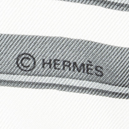 Hermes Scarf Light Blue Gray Twill Silk — view 4