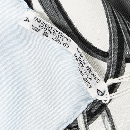 Hermes Scarf Light Blue Gray Twill Silk — view 5