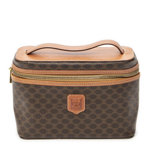 Celine Top Handle Toiletries Pouch Brown Macadam Canvas