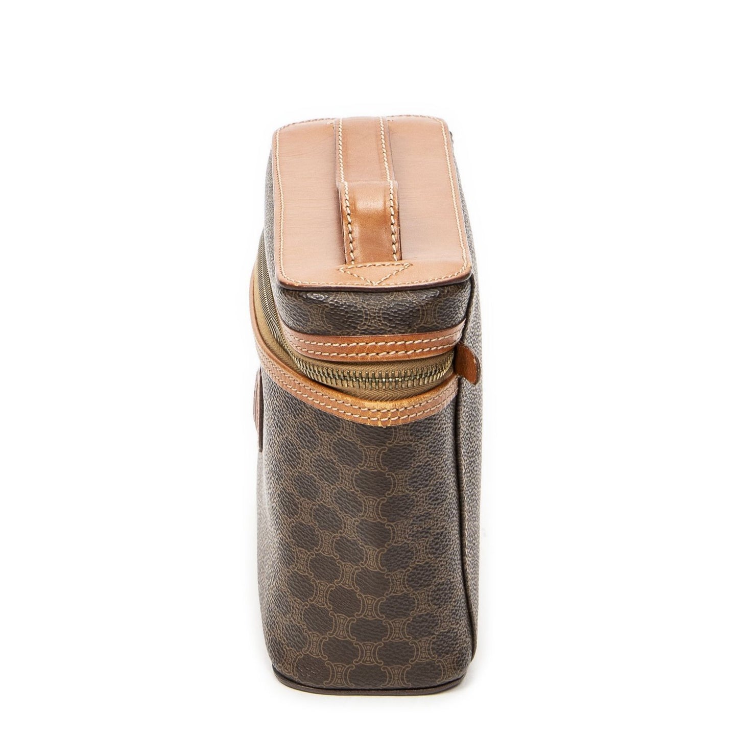 Celine Top Handle Toiletries Pouch Brown Macadam Canvas — view 3