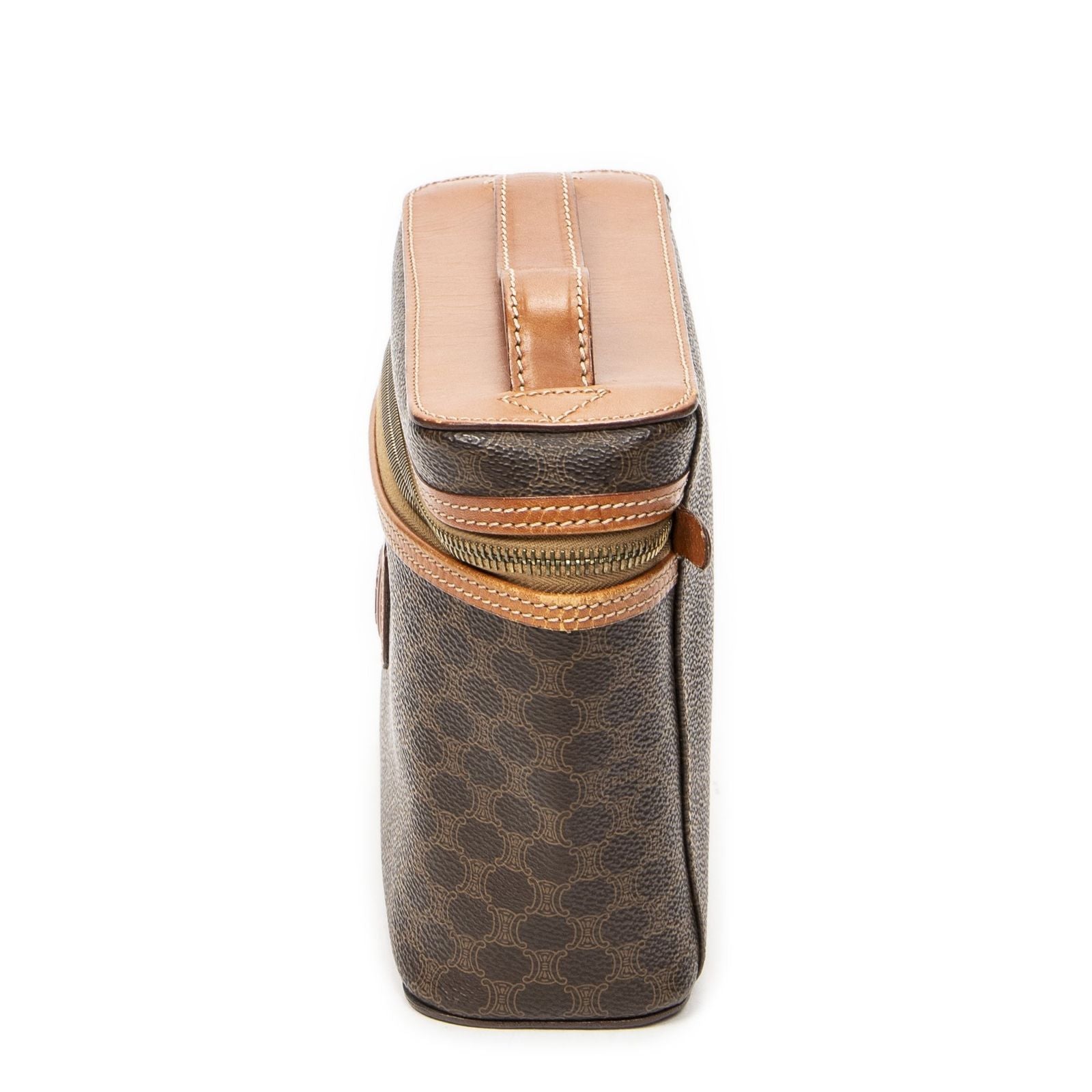 Celine Top Handle Toiletries Pouch Brown Macadam Canvas — view 3