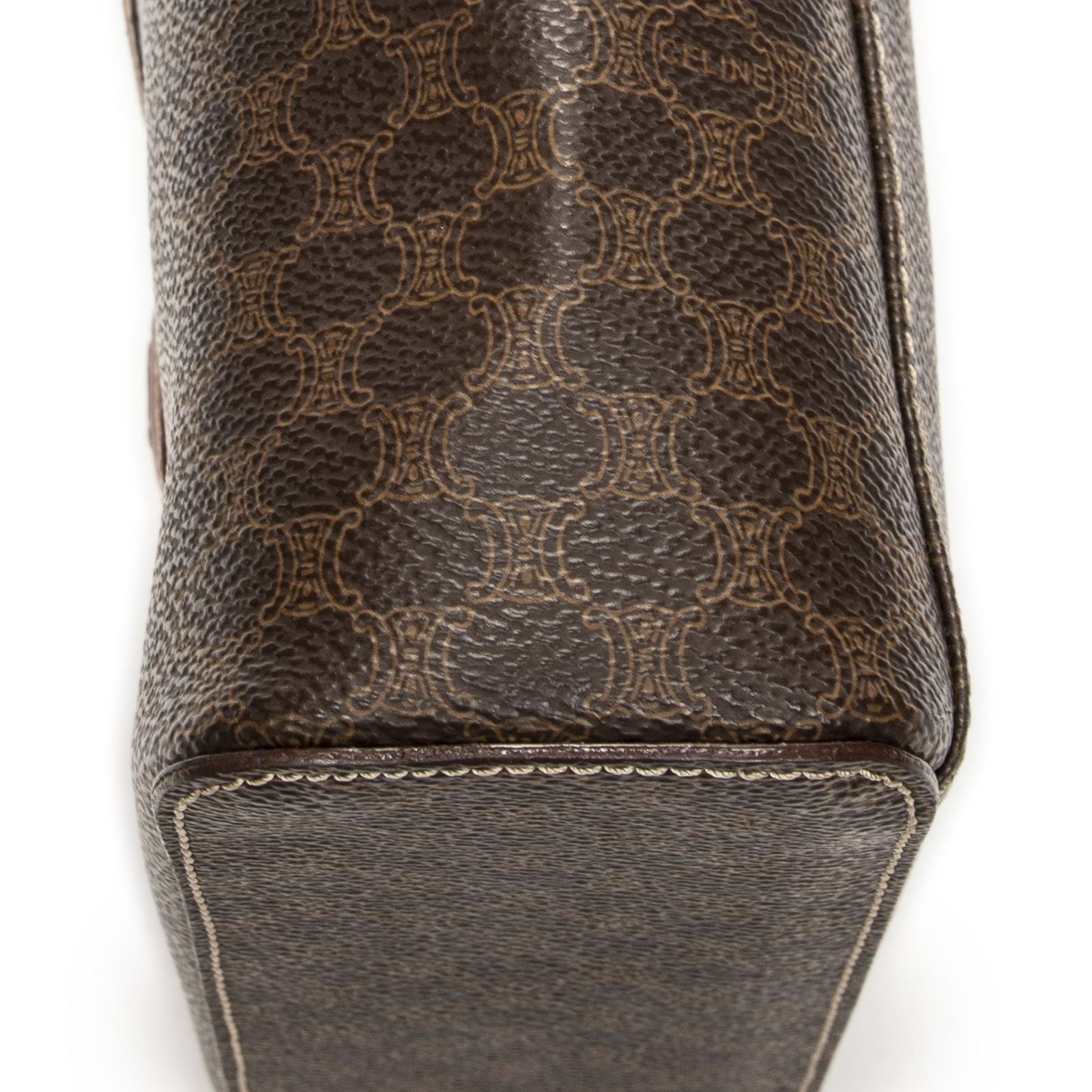Celine Top Handle Toiletries Pouch Brown Macadam Canvas — view 8