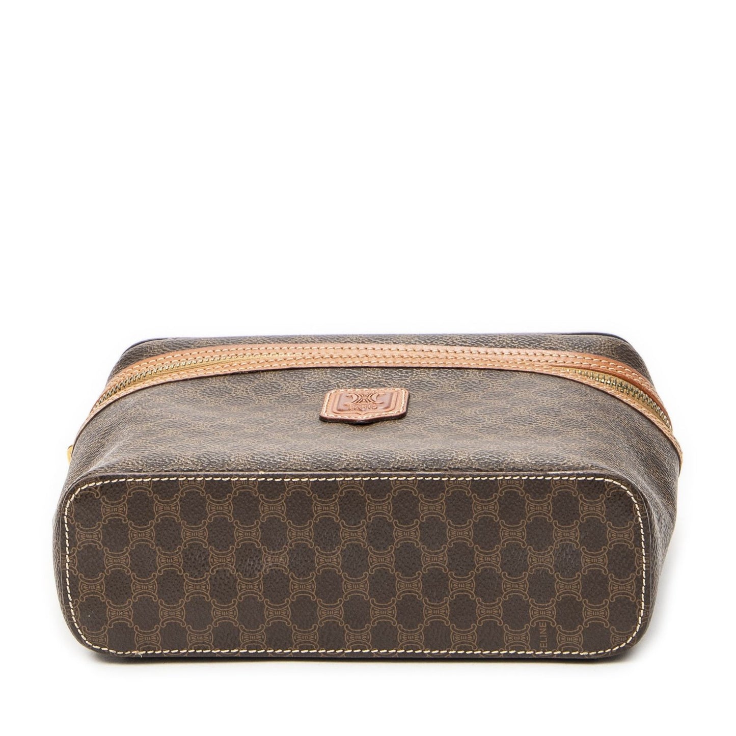 Celine Top Handle Toiletries Pouch Brown Macadam Canvas — view 6