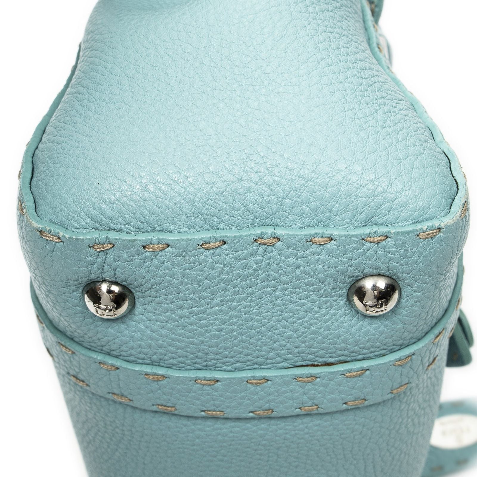 Fendi Mini Linda Light Blue Selleria Leather Messenger — view 7